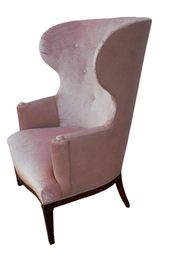 Mid Century Modern Edward Wormley Style Wingback Lounge Chair Newly Reupholstered - 3