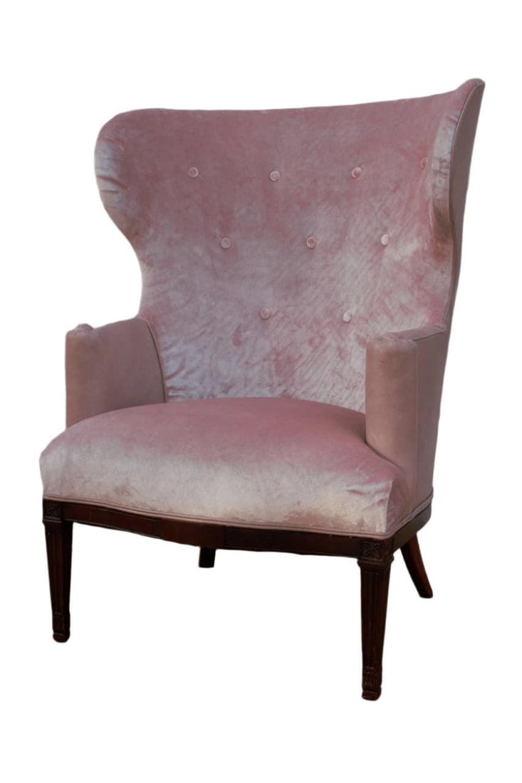 Mid Century Modern Edward Wormley Style Wingback Lounge Chair Newly Reupholstered - 4