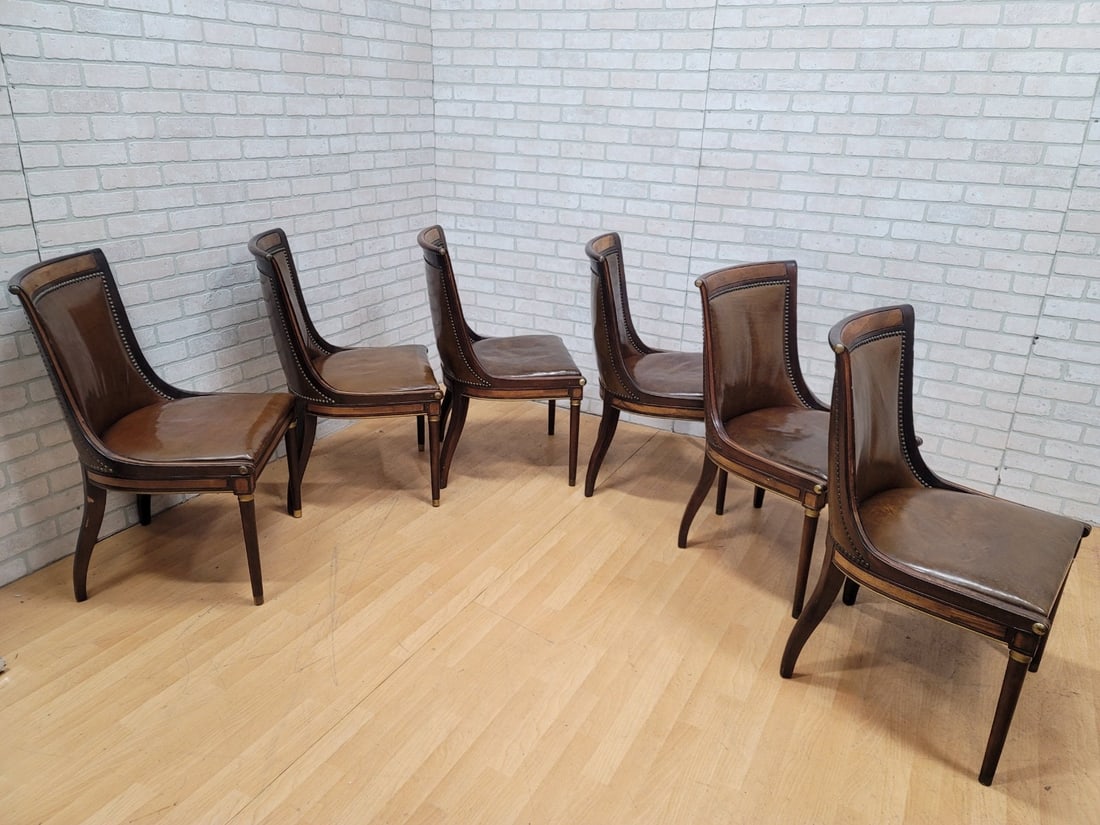 Vintage Regency Style Scoop Back Mahogany Dining Chair - Set of 6 - 2