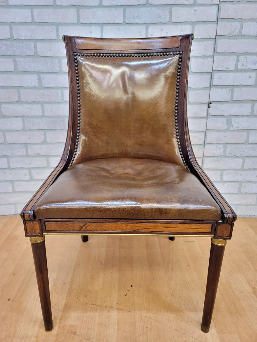 Vintage Regency Style Scoop Back Mahogany Dining Chair - Set of 6 - 5