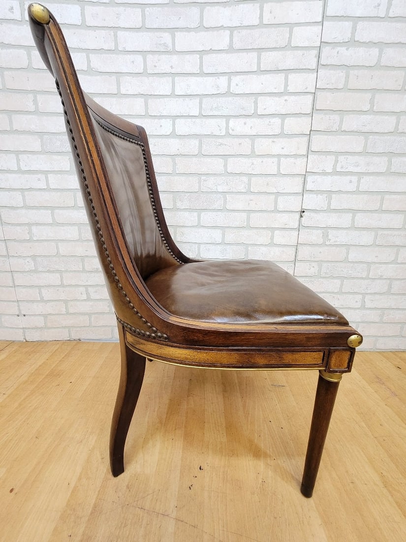Vintage Regency Style Scoop Back Mahogany Dining Chair - Set of 6 - 6