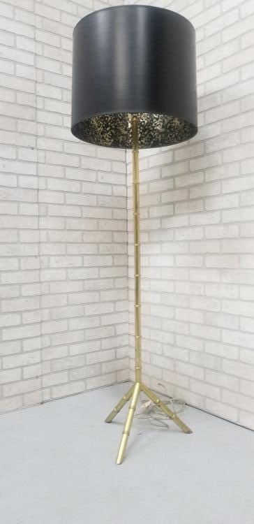 Vintage Neoclassical Faux Bamboo Tripod Floor Lamp - 2