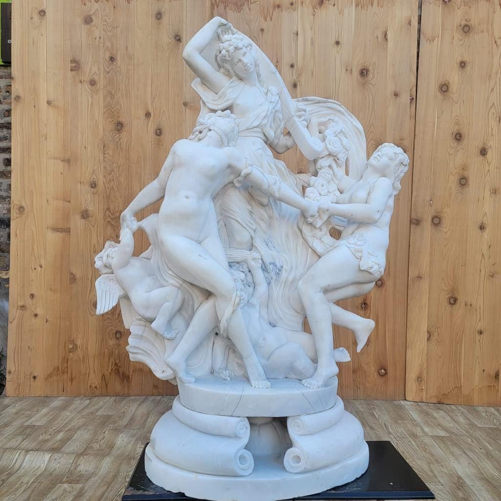 Antique Italian White Carrara Marble Sculpture After "Toilette De Vénus" After Louis-Simon - 10