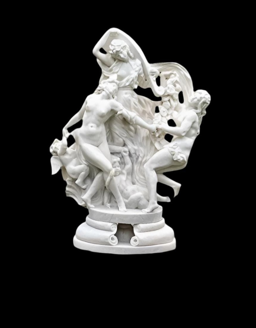 Antique Italian White Carrara Marble Sculpture After "Toilette De Vénus" After Louis-Simon: Title: Antique Italian White Carrara Marble Sculpture After "Toilette De Vénus" After Louis-Simon Boizot Description: Antique Italian White Carrara Marble Sculpture After "Toilette De