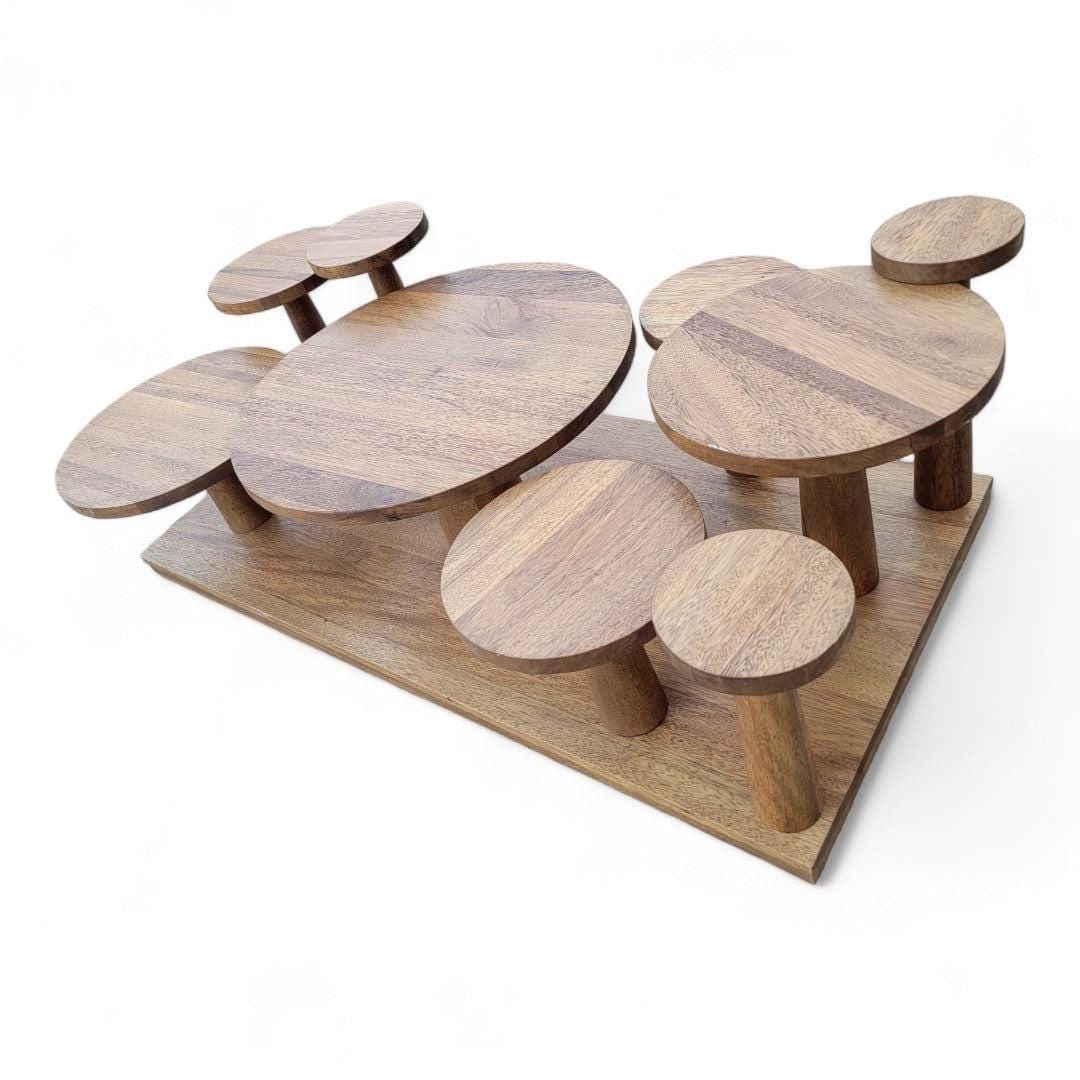 Modern Geometric Dark Walnut Anvil Coffee Table by Noir - 2