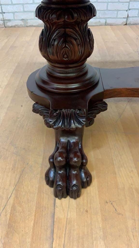 Antique Empire Carved Mahogany Partner’s Desk - 5