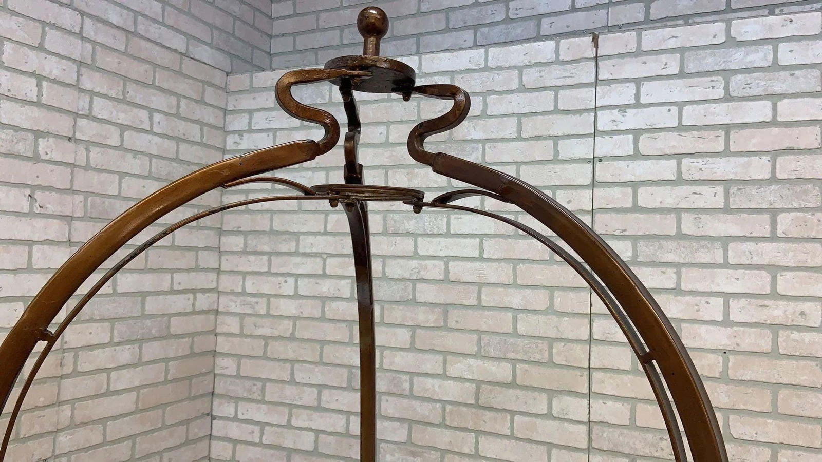 Vintage Victorian Style Iron and Beveled Circular Glass Shelf Boutique/Closet Display Stand - 5