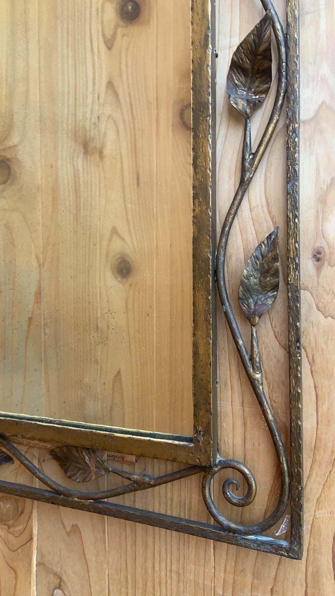 Vintage Italian Style Forged and Gilded Floral Wall Mirror - 8