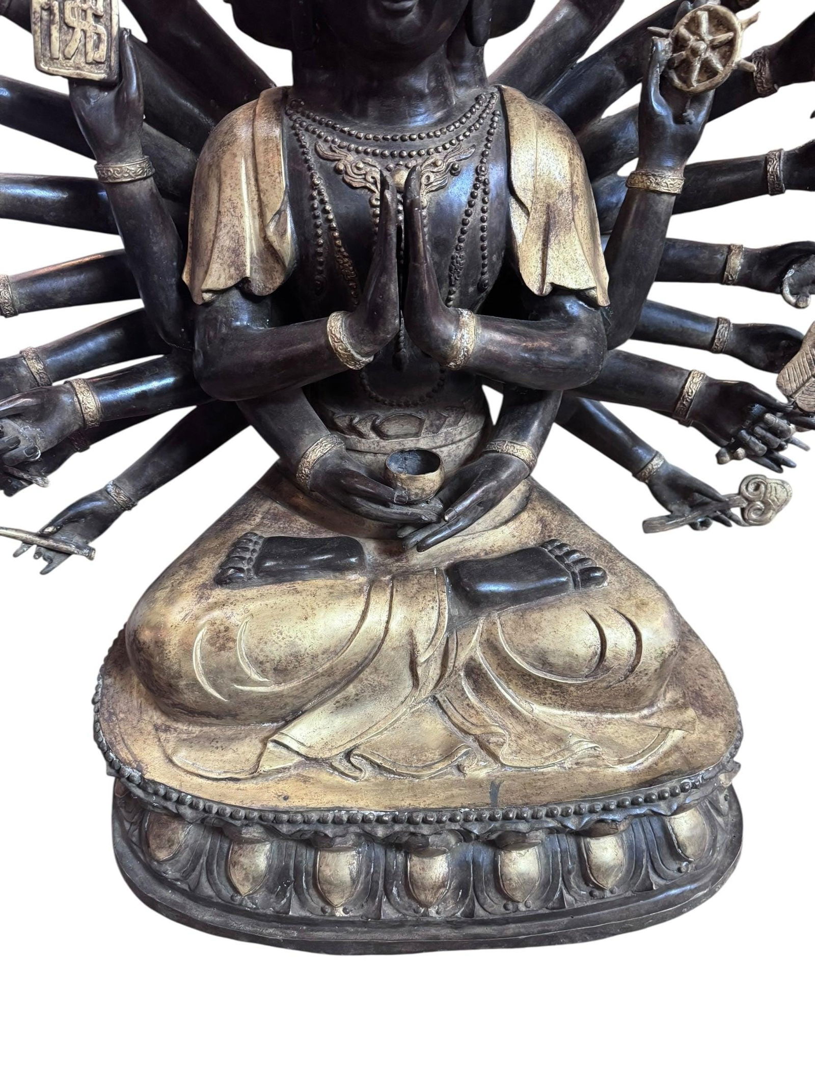 Antique Tibetan Praying Crowned Buddha - 4