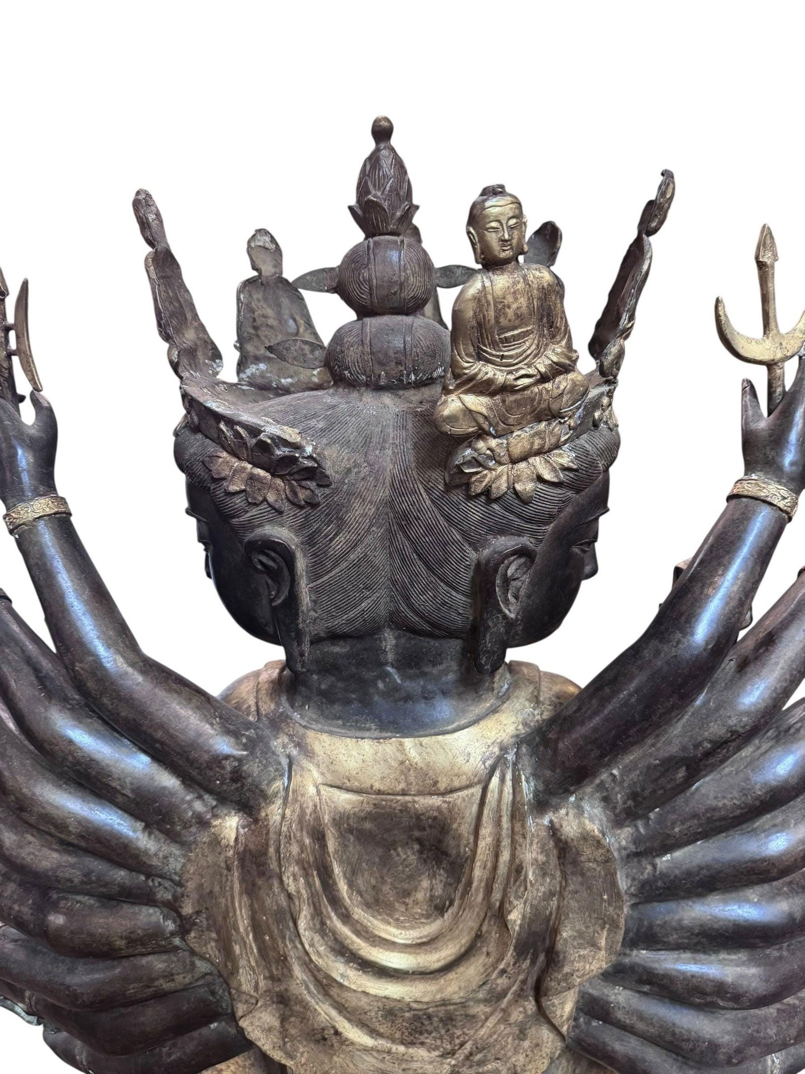 Antique Tibetan Praying Crowned Buddha - 6