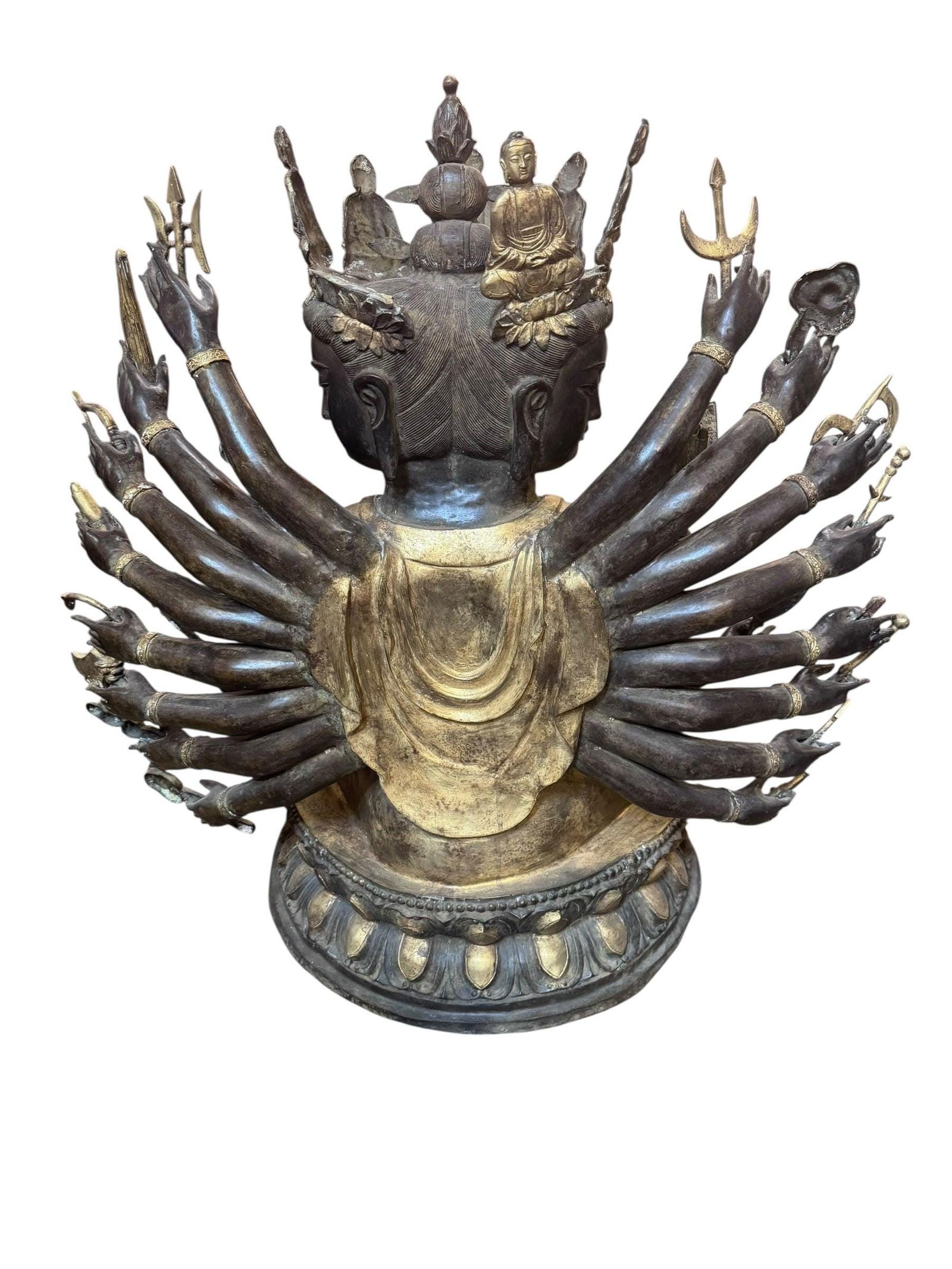 Antique Tibetan Praying Crowned Buddha - 9