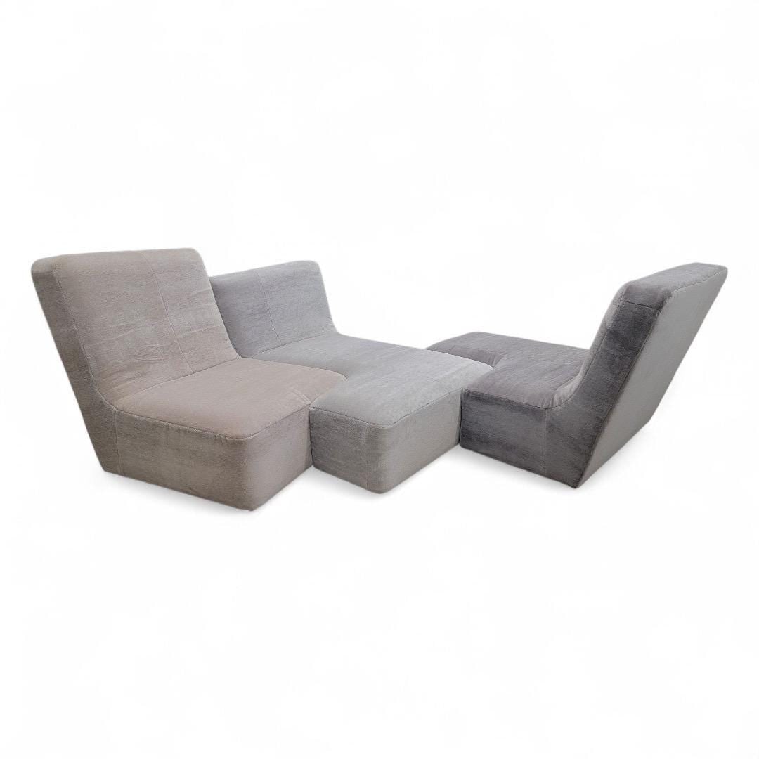 Ligne Roset Confluences by Philippe Nigro, Set of 4 Elements Sectional Sofa Newly Reupholstered in - 2