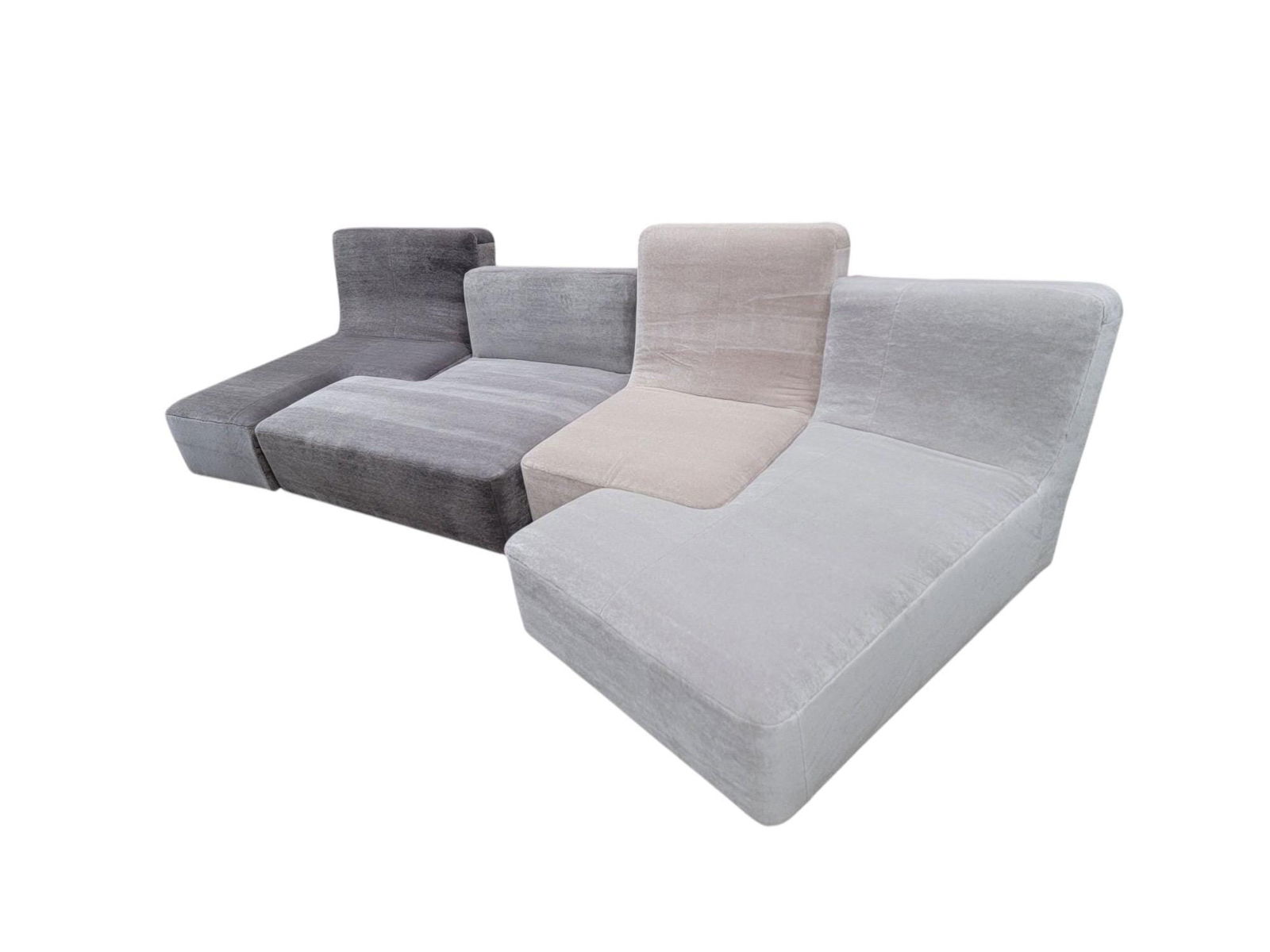 Ligne Roset Confluences by Philippe Nigro, Set of 4 Elements Sectional Sofa Newly Reupholstered in - 7