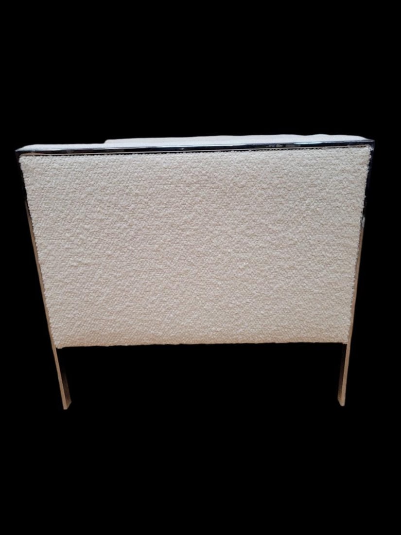 Mid Century Modern Milo Baughman Chrome Frame Cube Lounge Chair Newly Reupholstered - 5