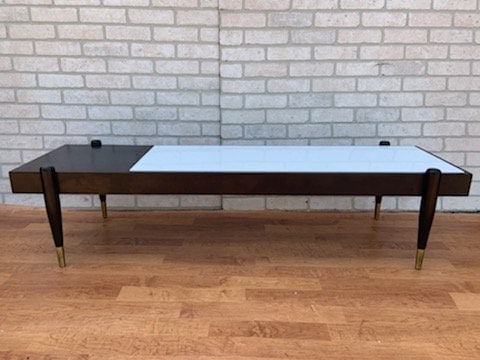 Mid Century Modern Italian Tile Inlay Brass Tip Coffee Table (1 of 7)