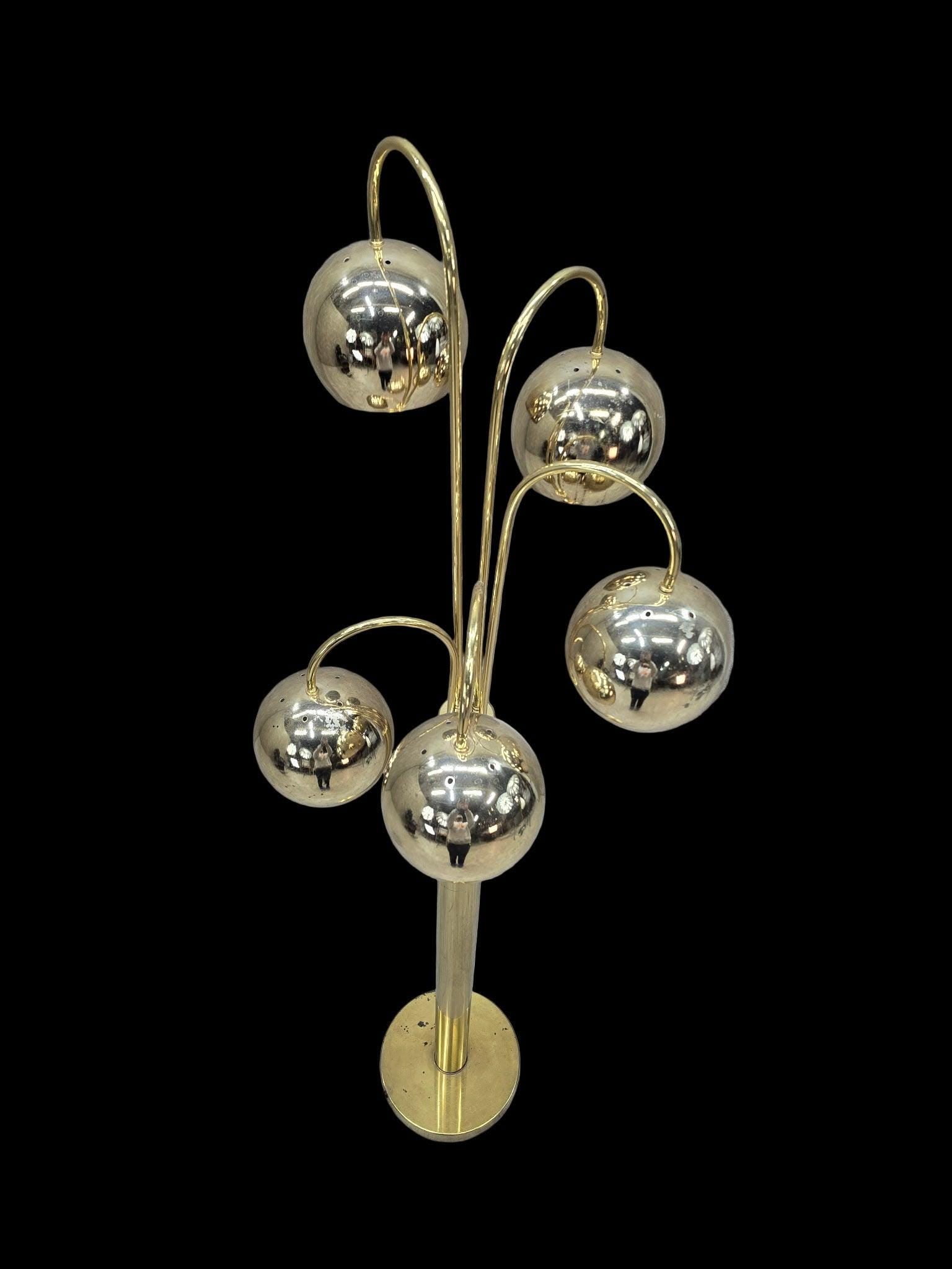 Mid Century Modern Gold 5 Light Orb Floor Lamp - 3