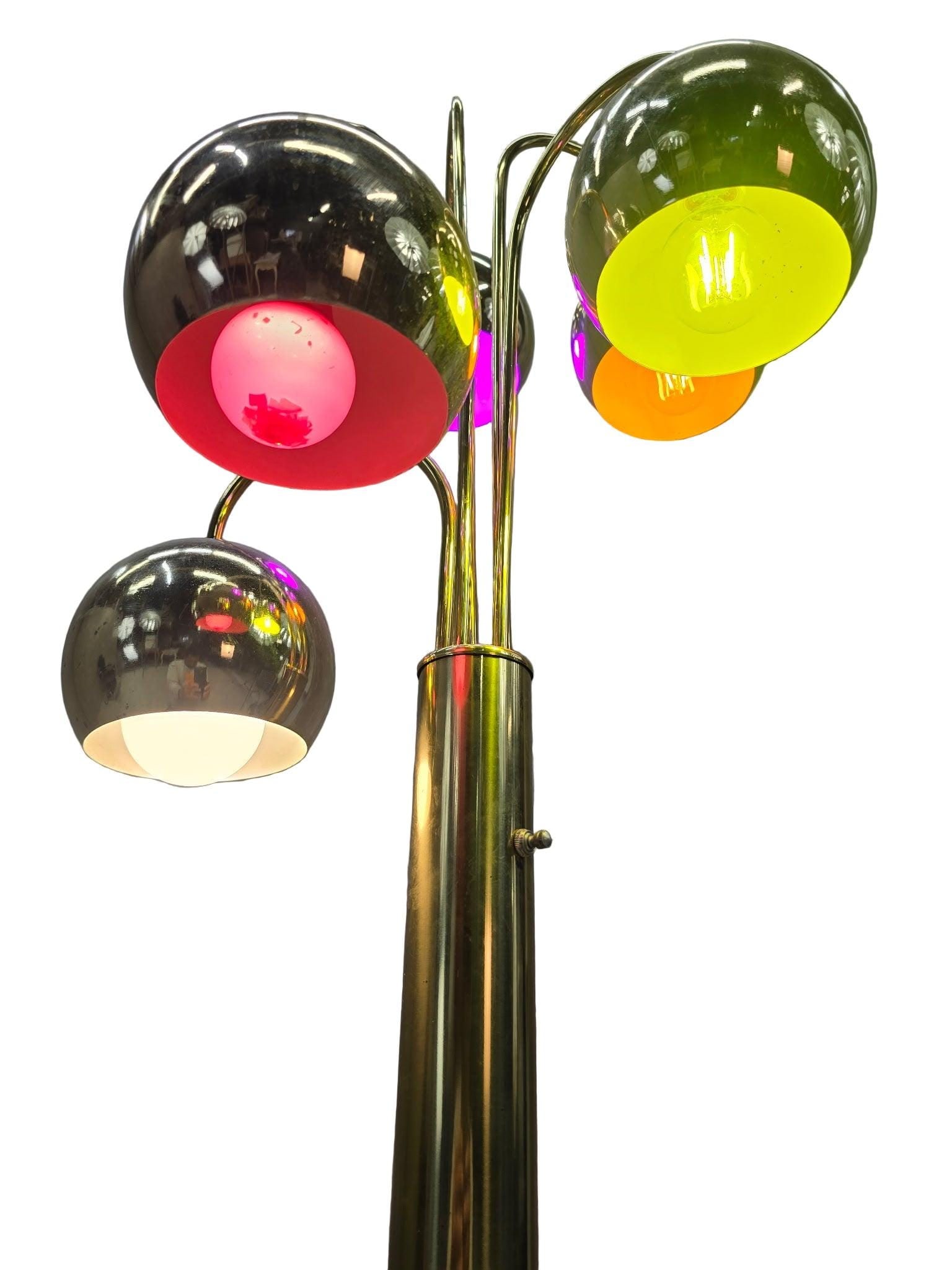 Mid Century Modern Gold 5 Light Orb Floor Lamp - 9