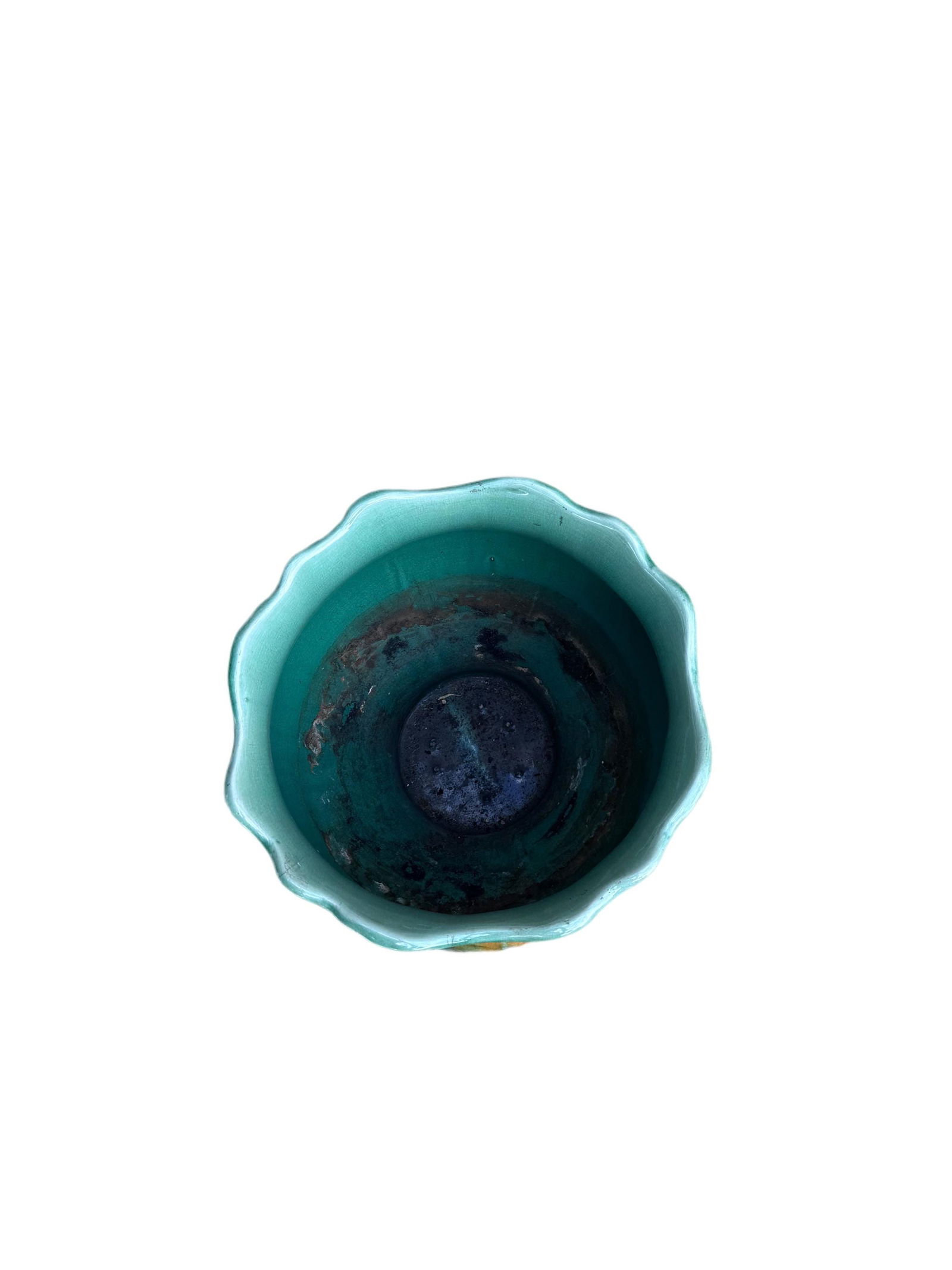 Vintage Weller Majolica Pottery Jardiniere & Pedestal Set - 3