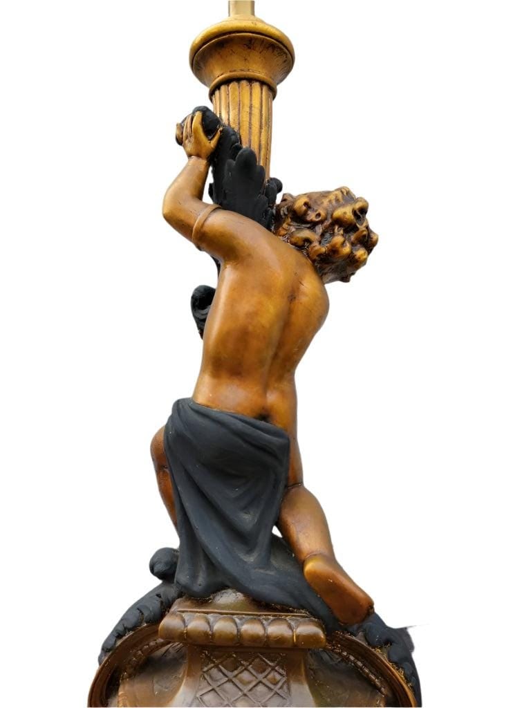 Vintage Italian Gilt Table Lamps in the form of a Cherub/Putti- Pair - 5