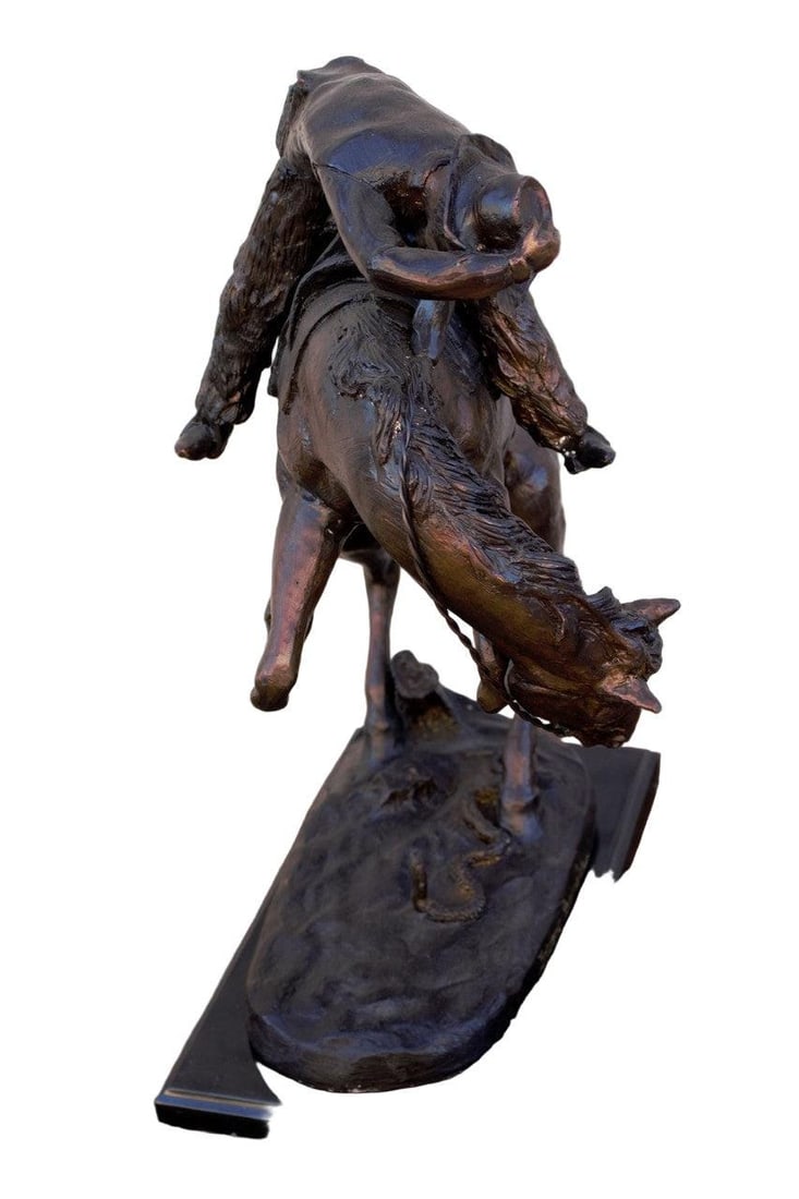 Vintage Frederic Remington Rattlesnake Bronze Sculpture - 4