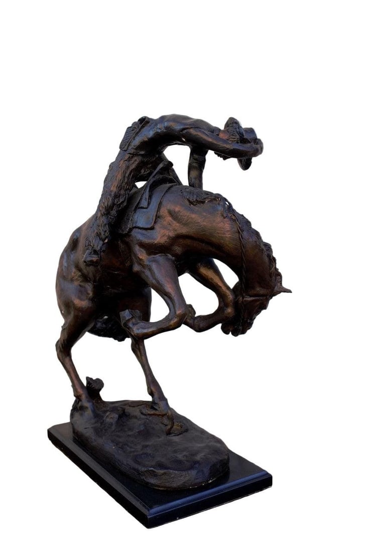 Vintage Frederic Remington Rattlesnake Bronze Sculpture - 5