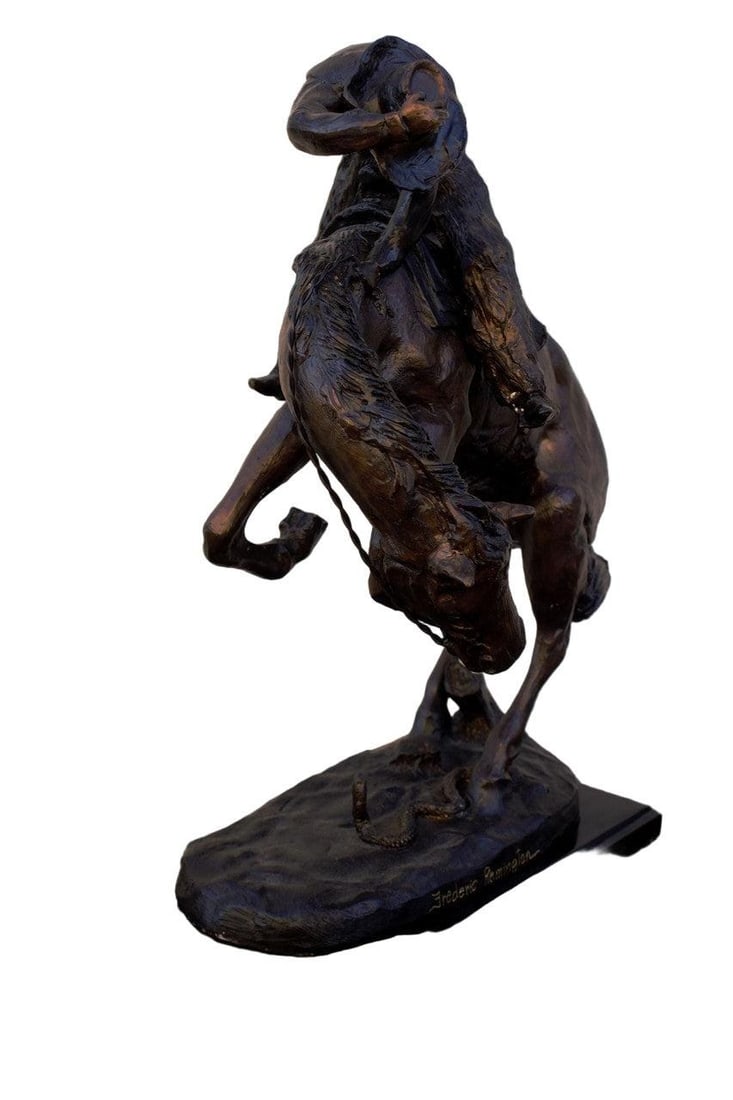 Vintage Frederic Remington Rattlesnake Bronze Sculpture - 6