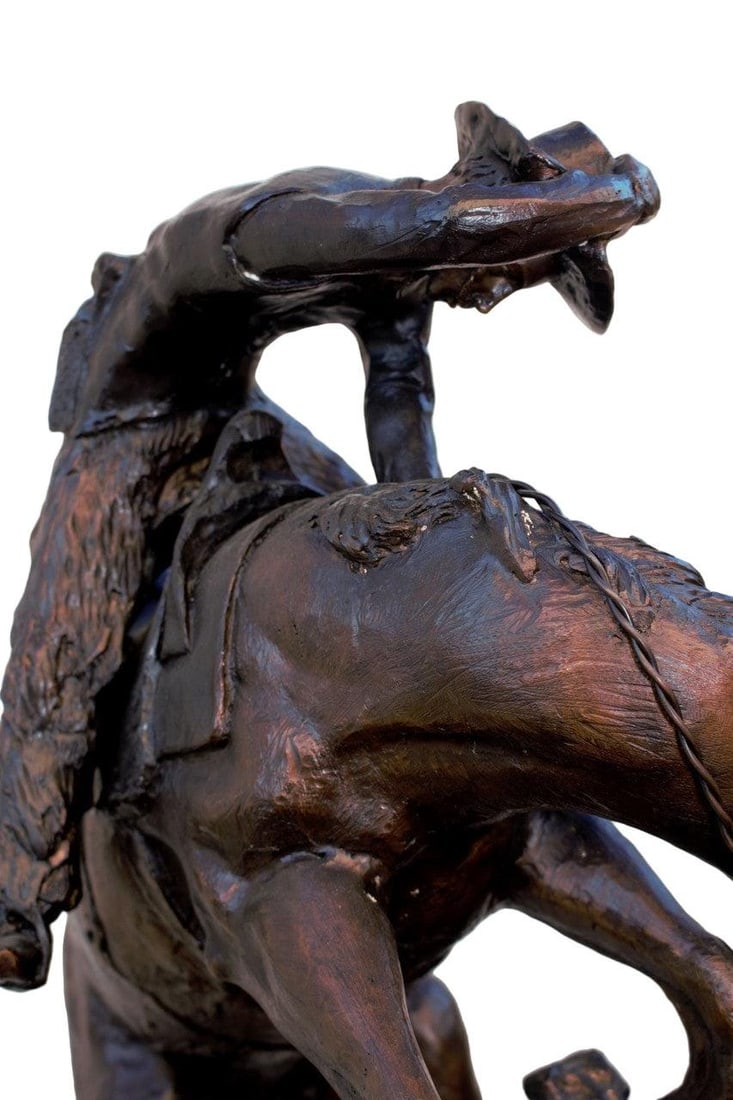 Vintage Frederic Remington Rattlesnake Bronze Sculpture - 7