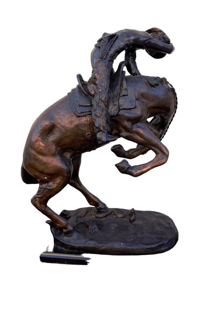 Vintage Frederic Remington Rattlesnake Bronze Sculpture - 8