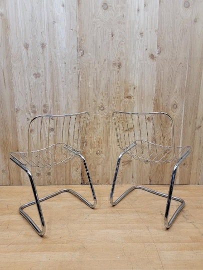 Mid Century Modern Chrome Cantilever Chairs by Gastone Rinaldi - Set of 4 - 10