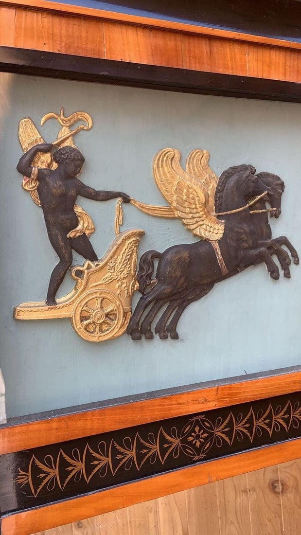 Antique German Biedermeier Style Wall Mirror - 2