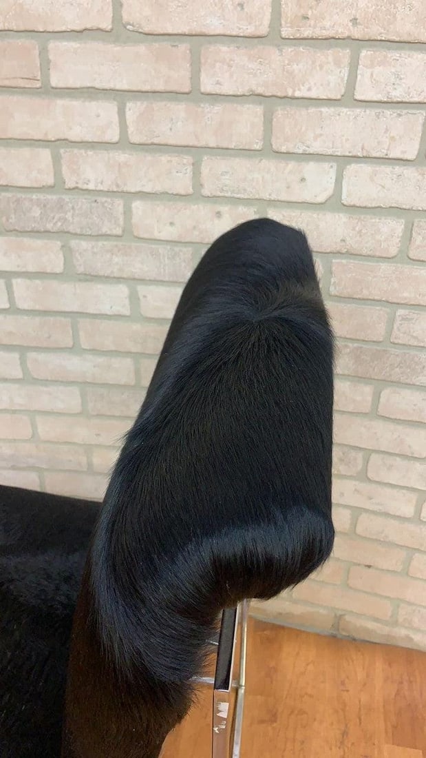 Mid Century Modern Milo Baughman High Back Dining Chairs Newly Reupholstered in Cowhide - 6 - 4