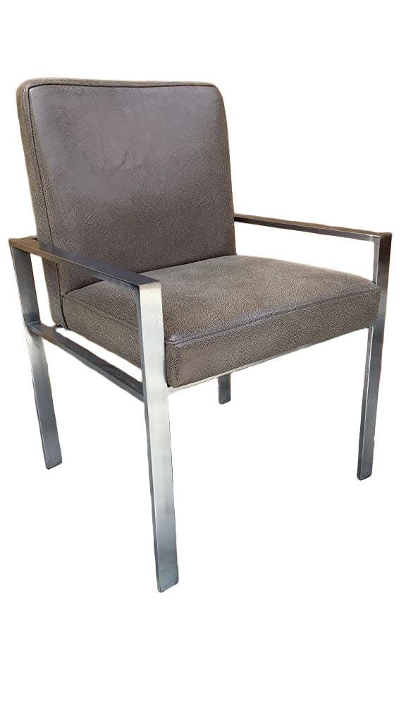 Mid Century Modern Harvey Probber Style Chairs Newly Reupholstered in Leather- Pair - 4