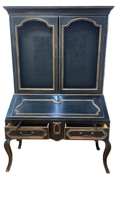 Vintage Louis XV Style Minton Spidell Drop-Front Hand Painted Secretary Cabinet (1 of 9)