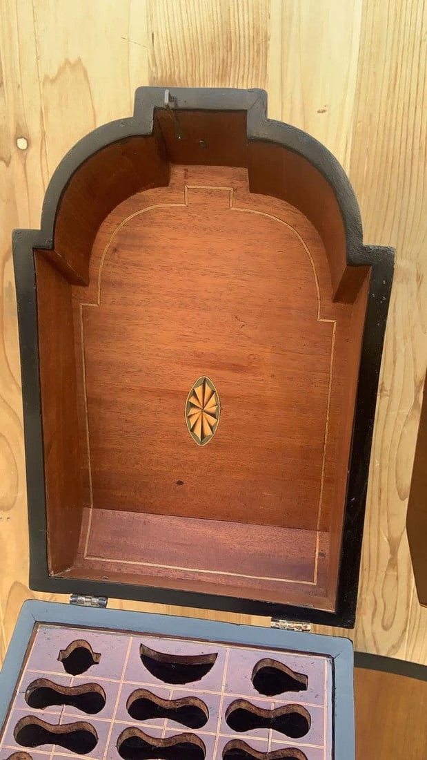 Antique English Georgian III Mahogany Knife Boxes - Pair - 5