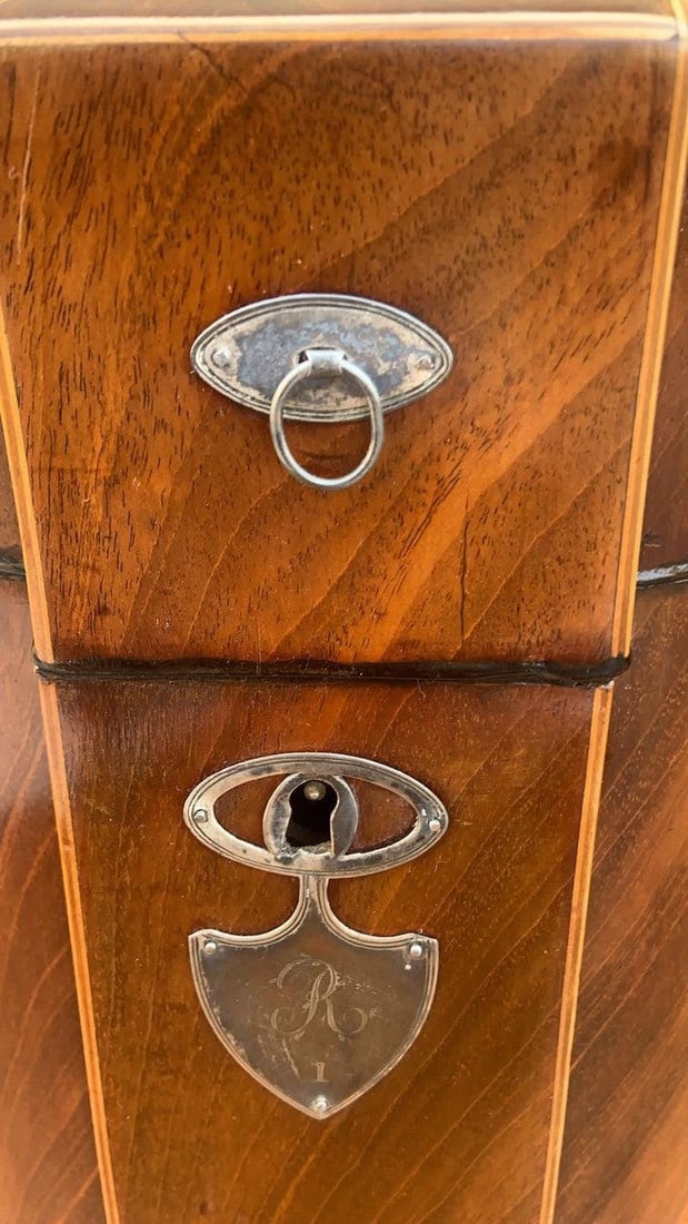 Antique English Georgian III Mahogany Knife Boxes - Pair - 7