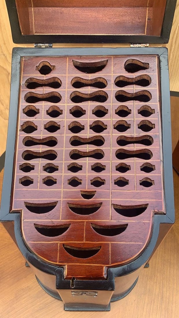 Antique English Georgian III Mahogany Knife Boxes - Pair - 9