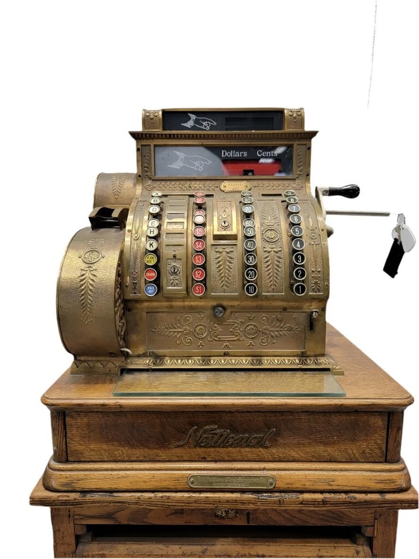 Antique National Cash Register Co. Model 422X with Paper Receipt Ink Printer (1 of 10)
