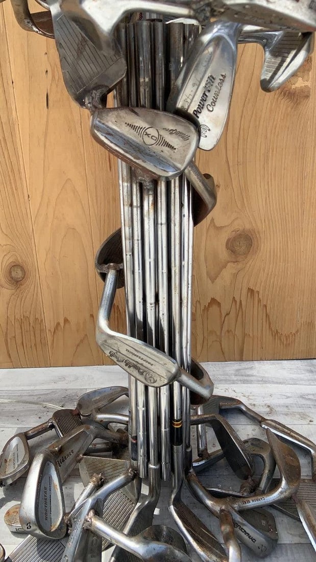 Vintage Hand Forged Golf Club Table Lamp with Silhouette Shade - 6