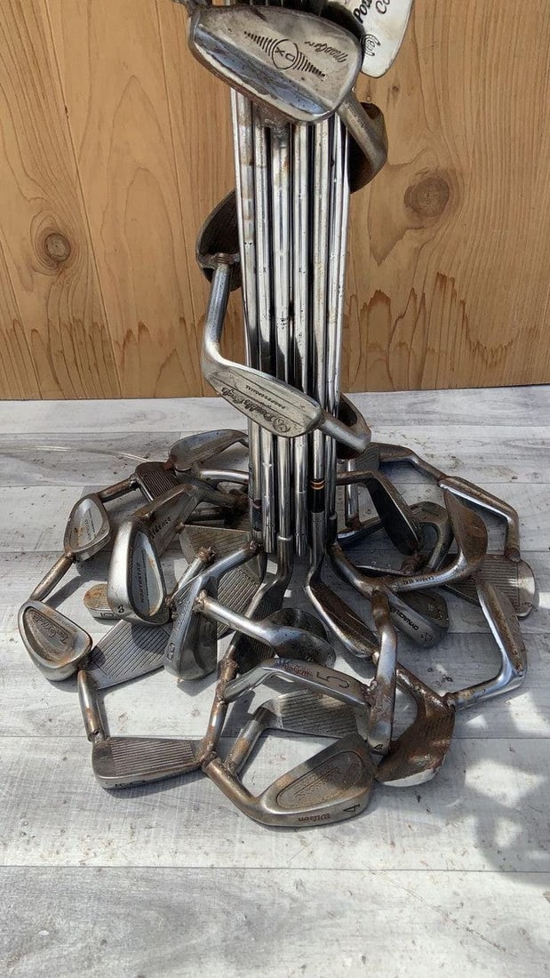 Vintage Hand Forged Golf Club Table Lamp with Silhouette Shade - 9