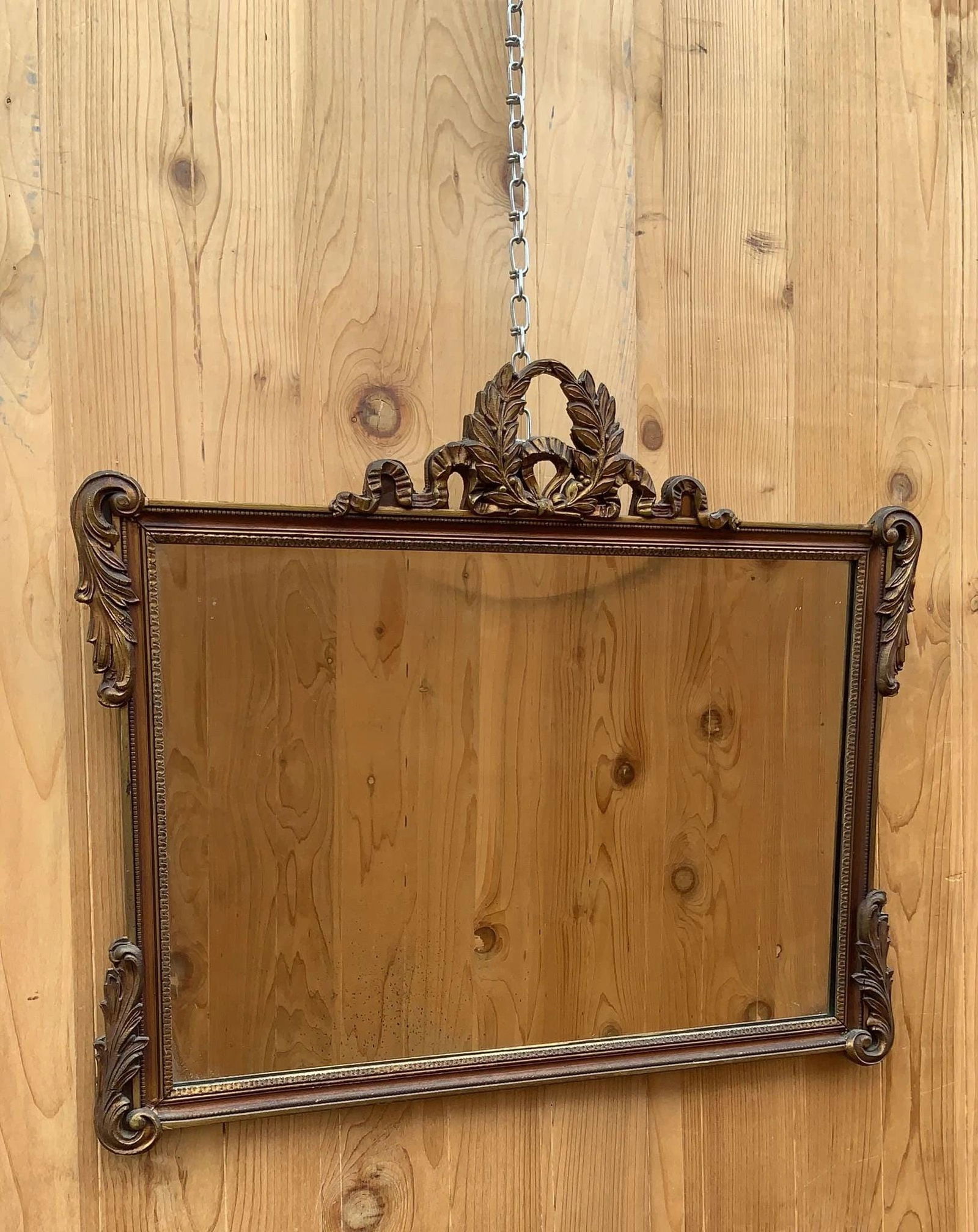 Vintage French Provincial Style Rectangular Ornate Wall Mantle Mirror (1 of 6)