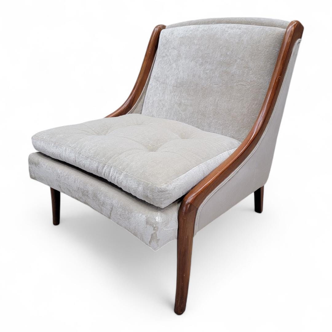 Mid Century Modern Ben Seibel Slipper Chairs Set Newly Reupholstered in Velvet - 3 Piece Set - 5