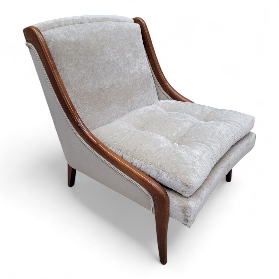 Mid Century Modern Ben Seibel Slipper Chairs Set Newly Reupholstered in Velvet - 3 Piece Set - 7