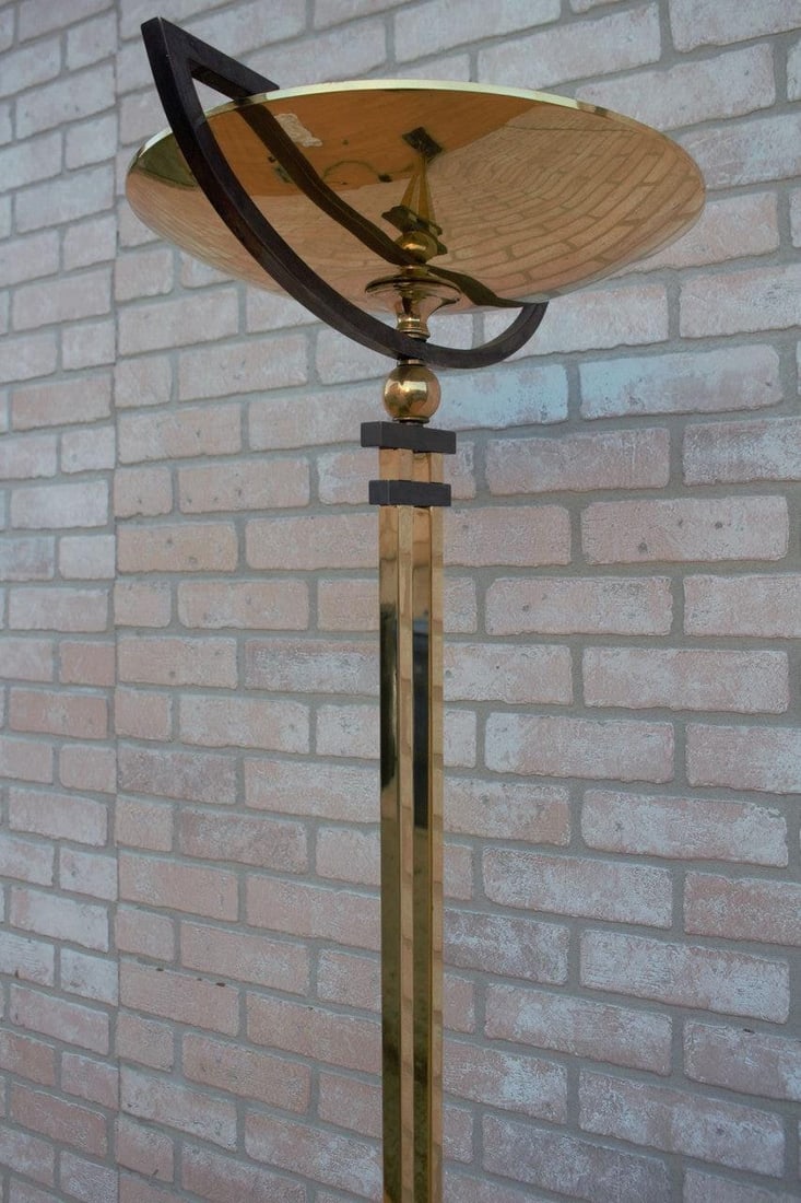 Mid Century Relco Milano Italy Torchiere Brass Floor Lamp - 4