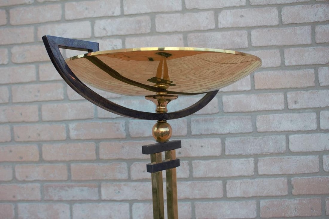 Mid Century Relco Milano Italy Torchiere Brass Floor Lamp - 8