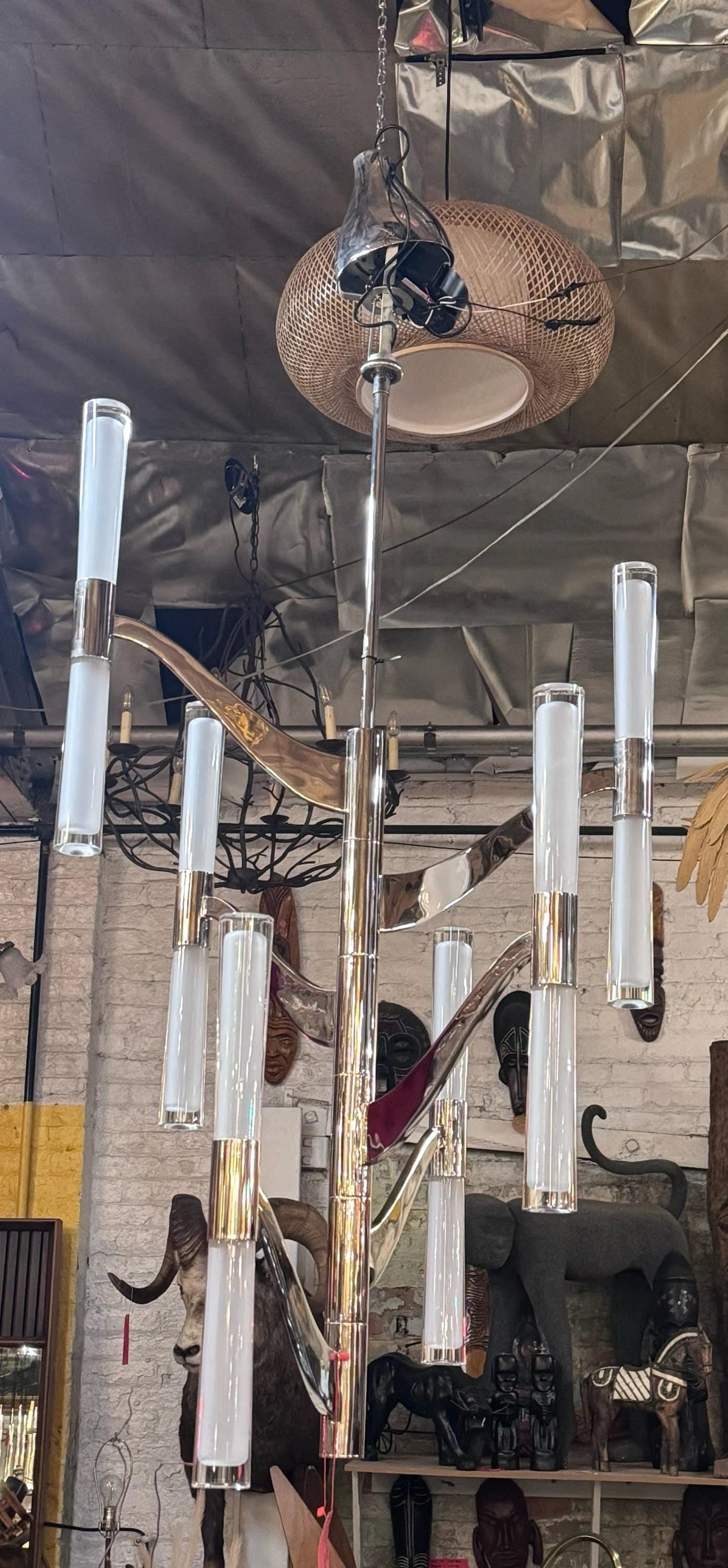 Brenta Medium Tall Chandelier by Aerin - 3