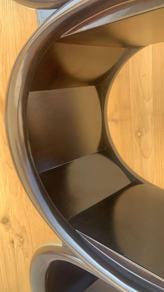 Hollywood Regency Snake Embossed Leather Stacked Etagere Shelving Unit - 6