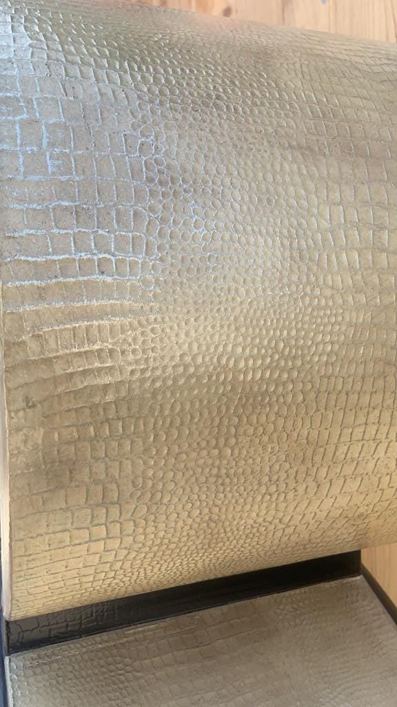 Hollywood Regency Snake Embossed Leather Stacked Etagere Shelving Unit - 9