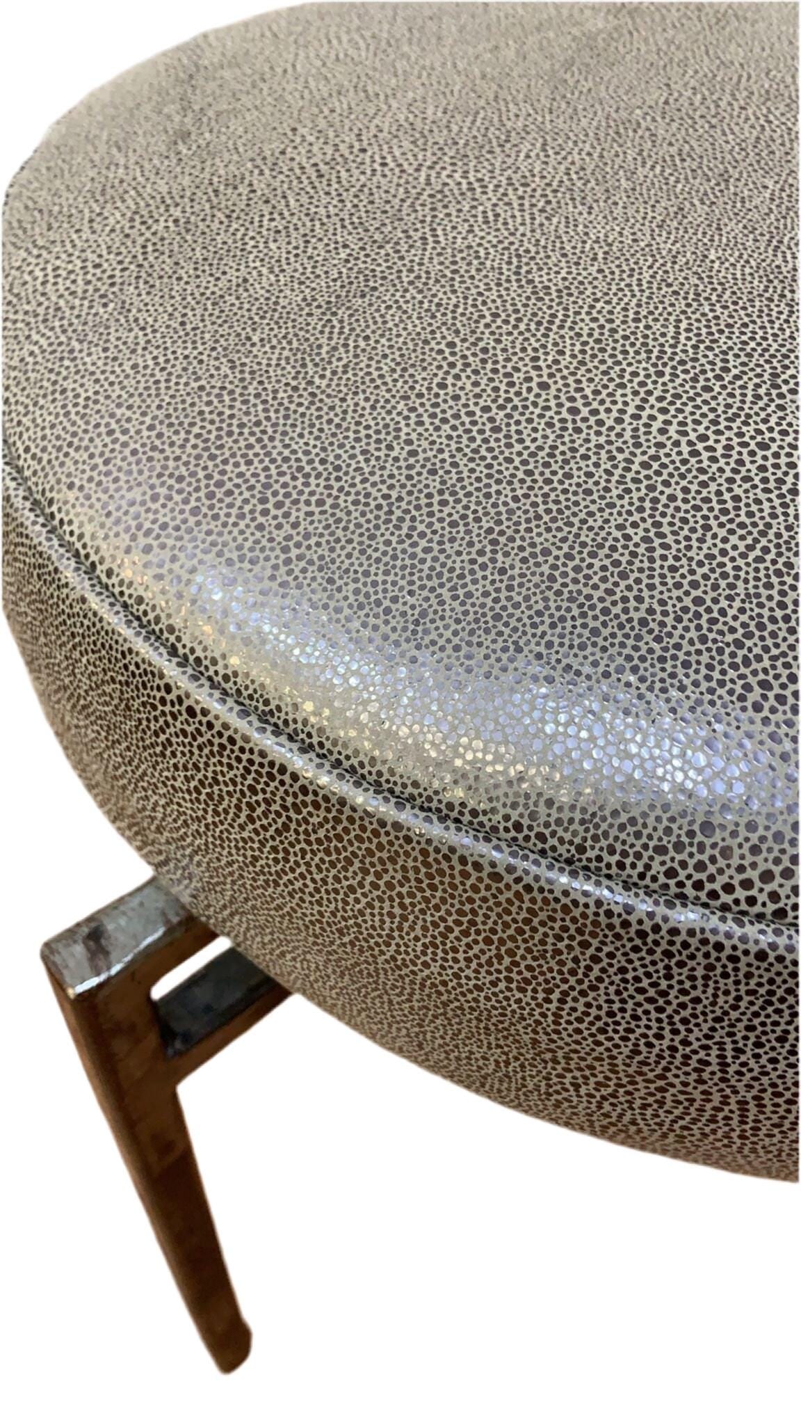 Vintage Modernist Forged Iron Accent Chair Newly Reupholstered in Leather - 4