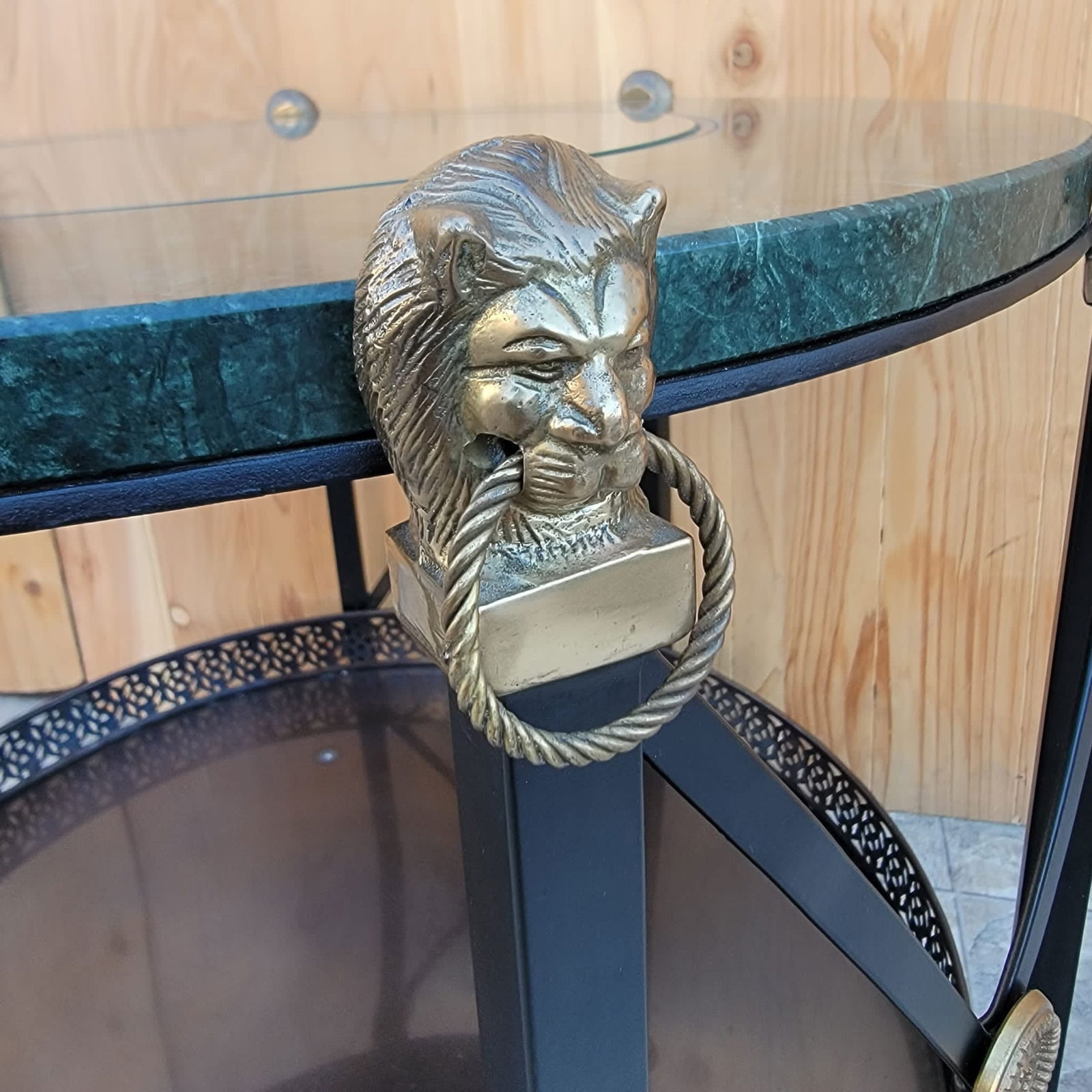 Vintage Neoclassical Style Figural Marble Clock Top Side table - 2