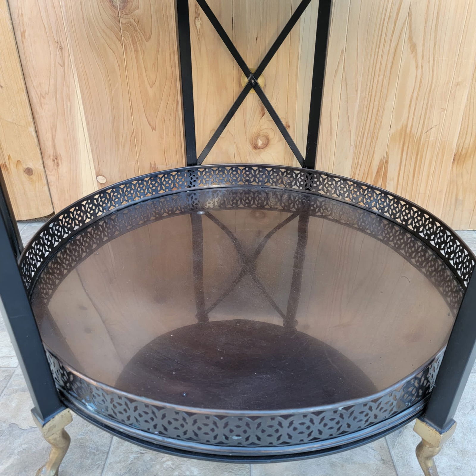 Vintage Neoclassical Style Figural Marble Clock Top Side table - 3